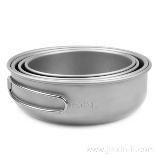 folding handle titanium Cookware cutlery bowls